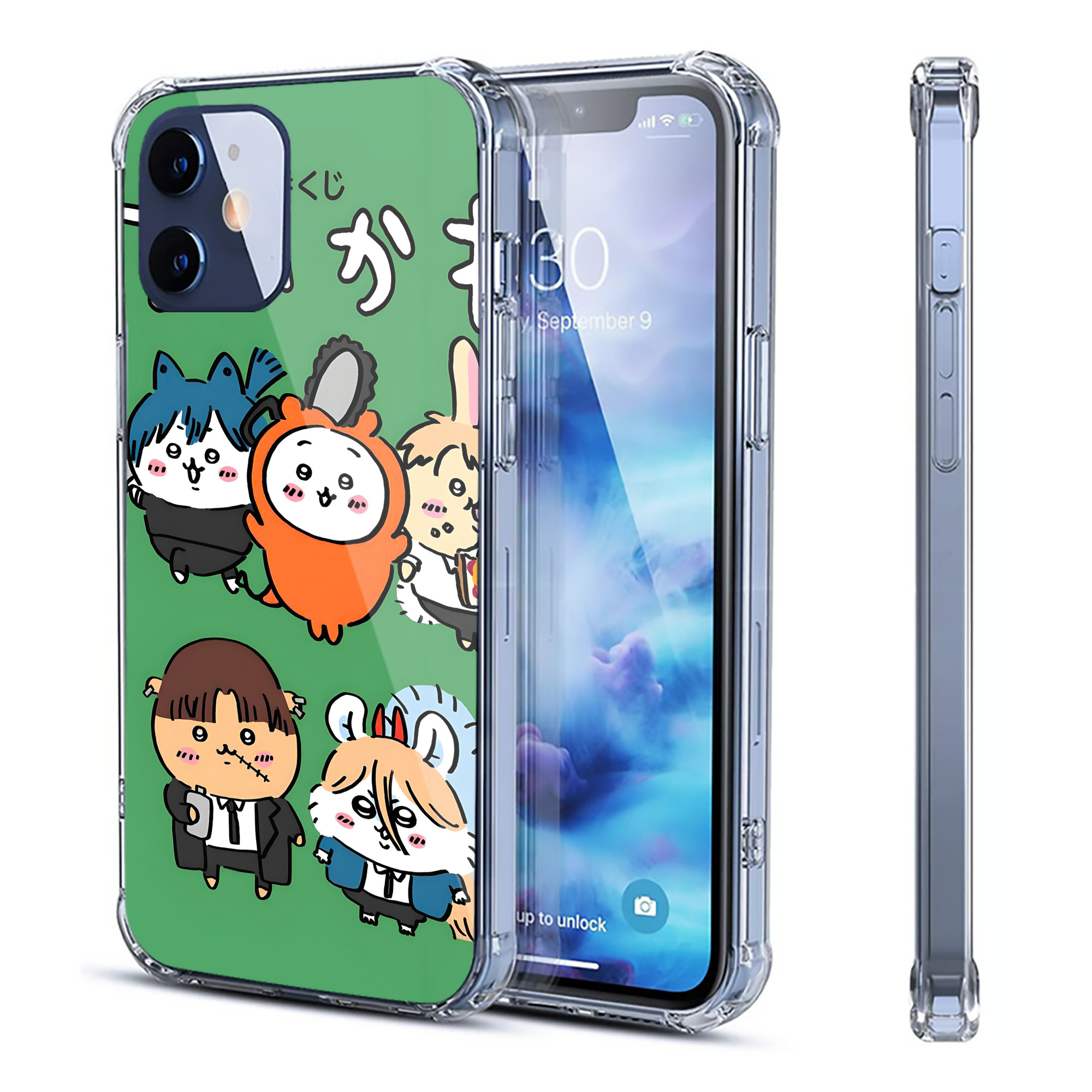 （画像用） ちいかわ Chii-kawa 【iPhone 12シリーズ対応】透明スマホケース（クリアソフトケース）